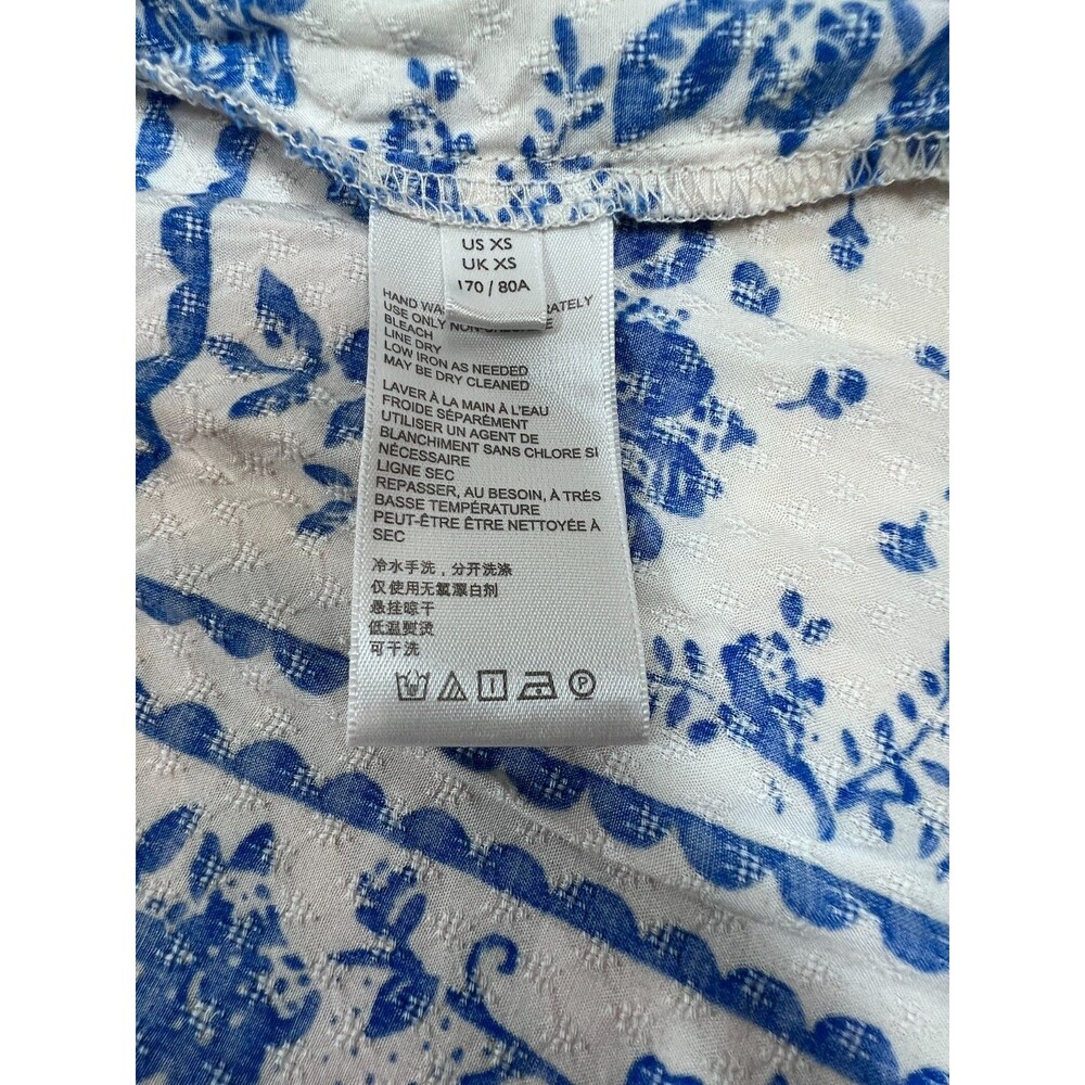 Urban Outfitters Gabrielle Blue Floral Wrap Midi Dress XS Cottagecore - Picture 10 of 10